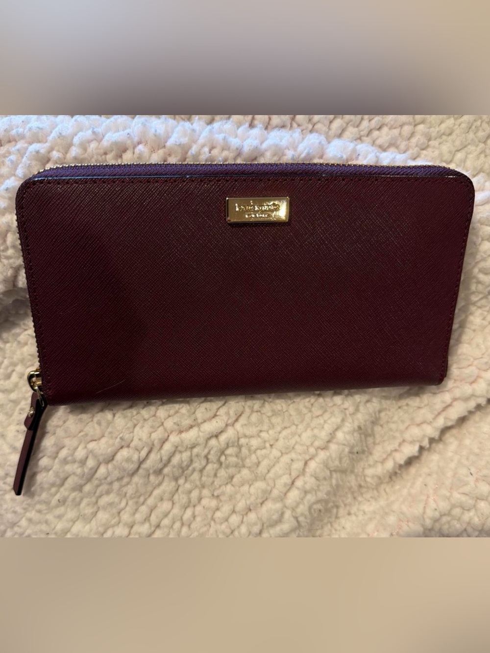 Kate Spade Zip-Around Wallet in Deep Burgundy